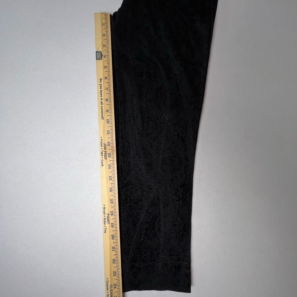 Zac & Rachel Black Velvet Paisley Romantic Cropped Pants Women's Size Large - Picture 13 of 16